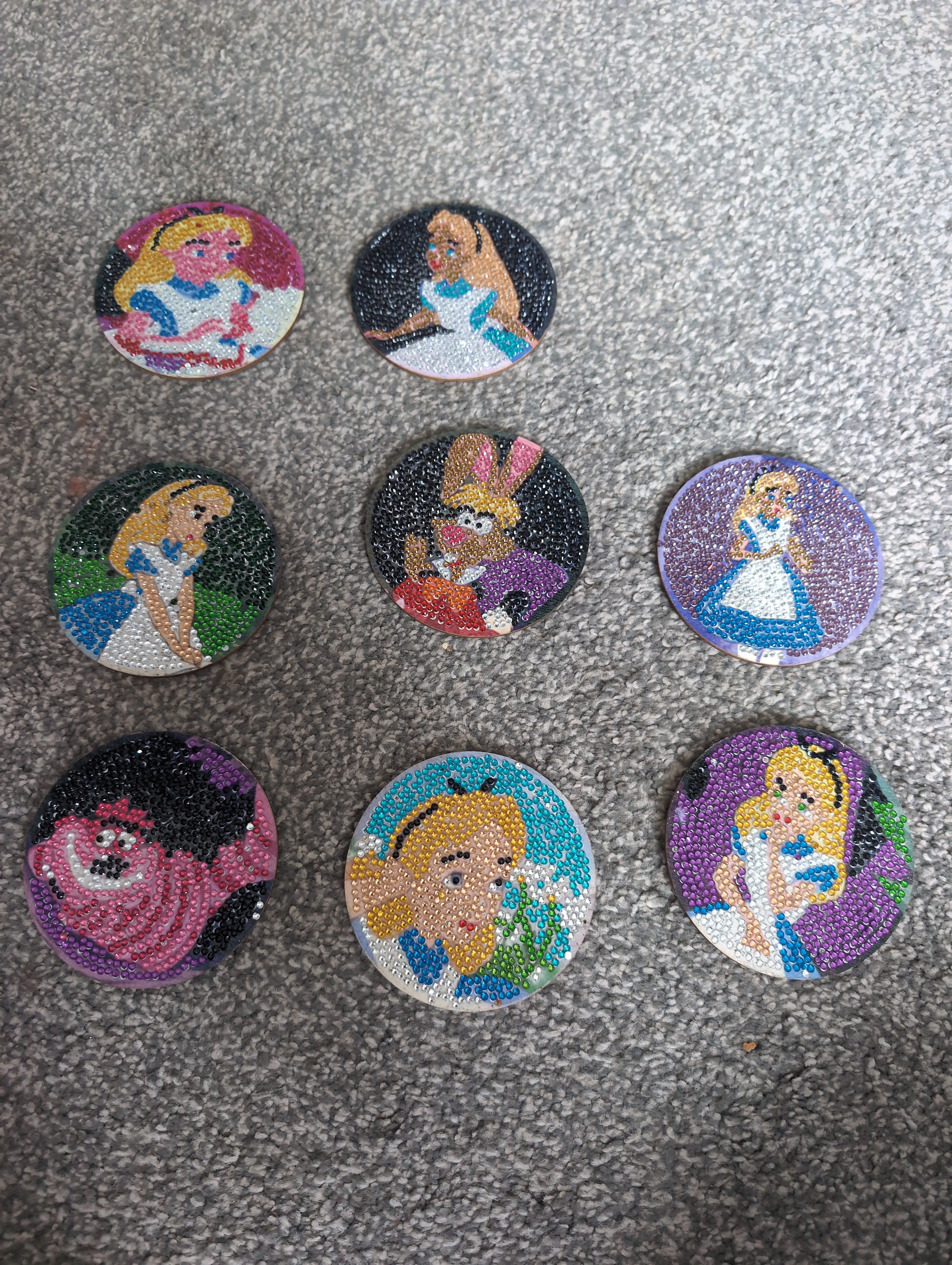 Alice in wonderland cup coasters